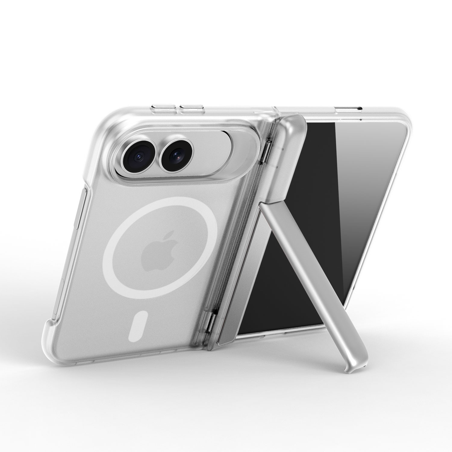 Magnetic Stand Case for iPhone 18 Duo Fold – Ultra-Thin Transparent Shell, Hidden Kickstand, MagSafe Ready 1