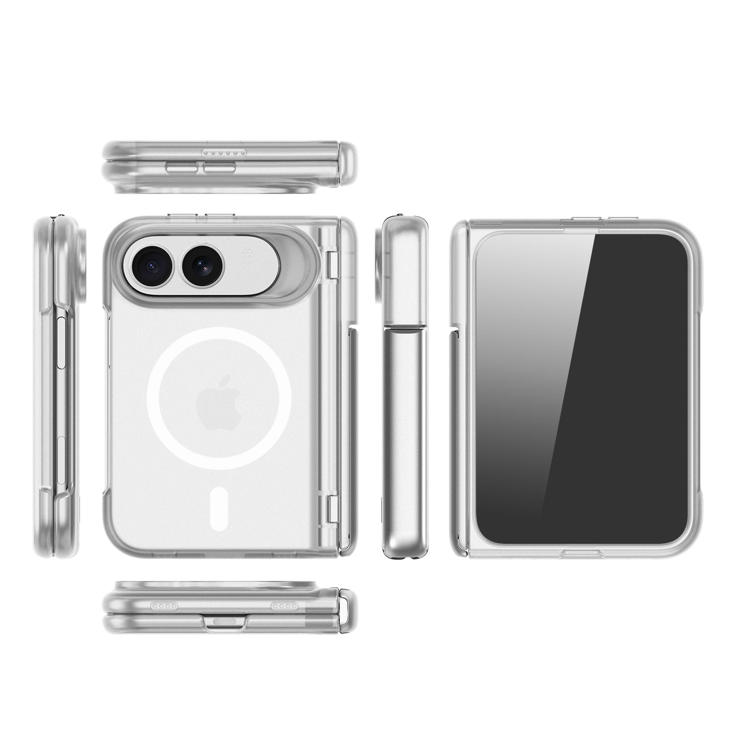 Magnetic Stand Case for iPhone 18 Duo Fold – Ultra-Thin Transparent Shell, Hidden Kickstand, MagSafe Ready 7
