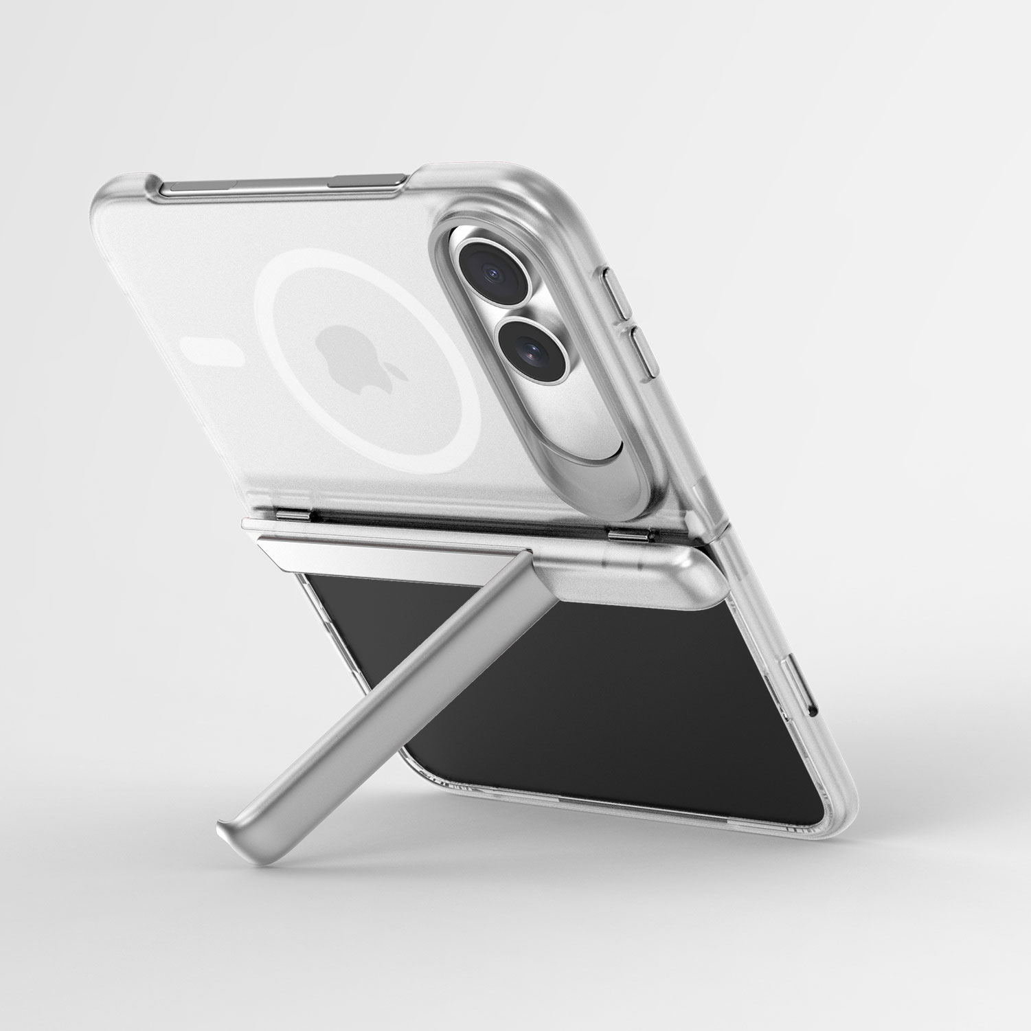 Magnetic Stand Case for iPhone 18 Duo Fold – Ultra-Thin Transparent Shell, Hidden Kickstand, MagSafe Ready 2