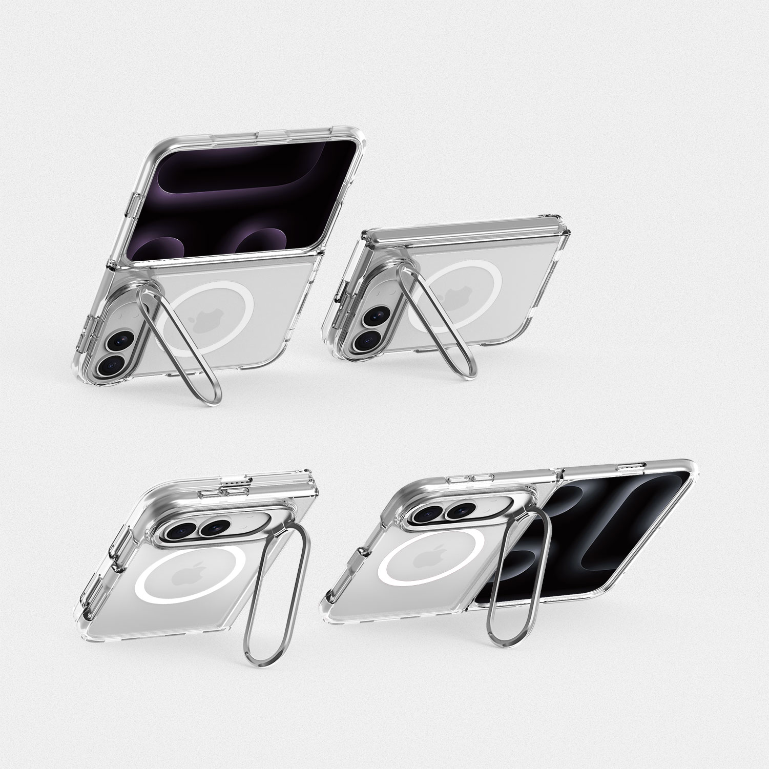 iPhone 18 Duo Fold Foldable Clear Case – Full Transparency, Supports Wireless Charging 2