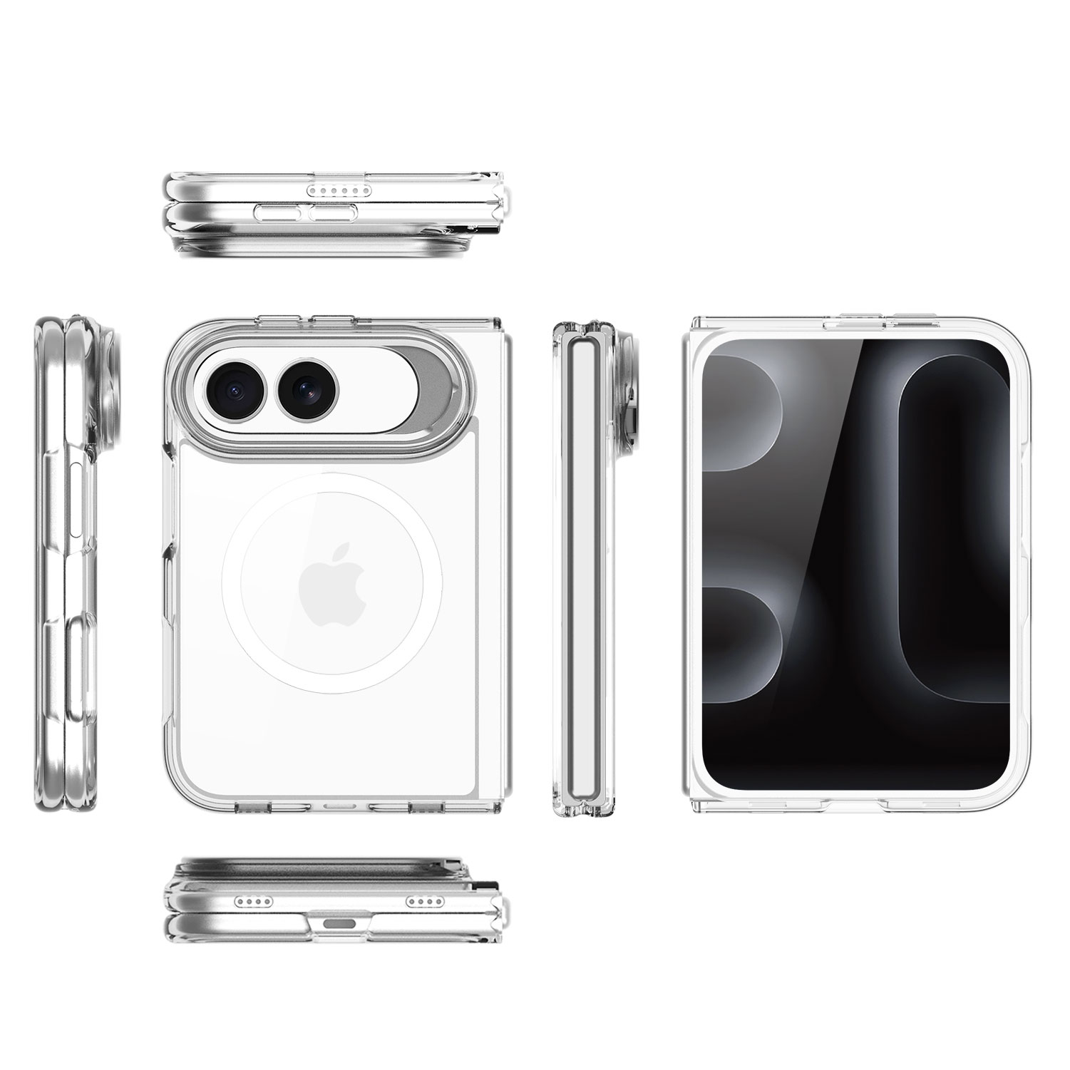 iPhone 18 Duo Fold Foldable Clear Case – Full Transparency, Supports Wireless Charging 3