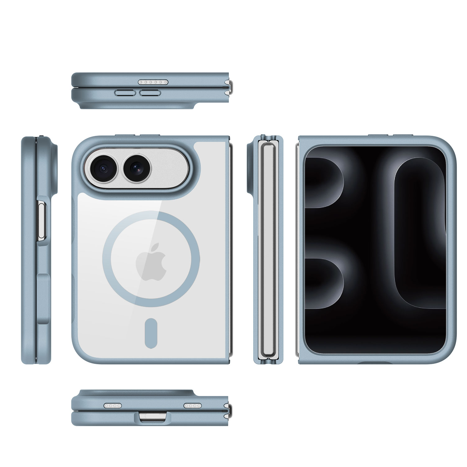 Hybrid Magnetic Case for iPhone 18 Duo Fold – Transparent Hard PC Back, Flexible TPU Bumper, Anti-Scratch, Built-in Magnets 4