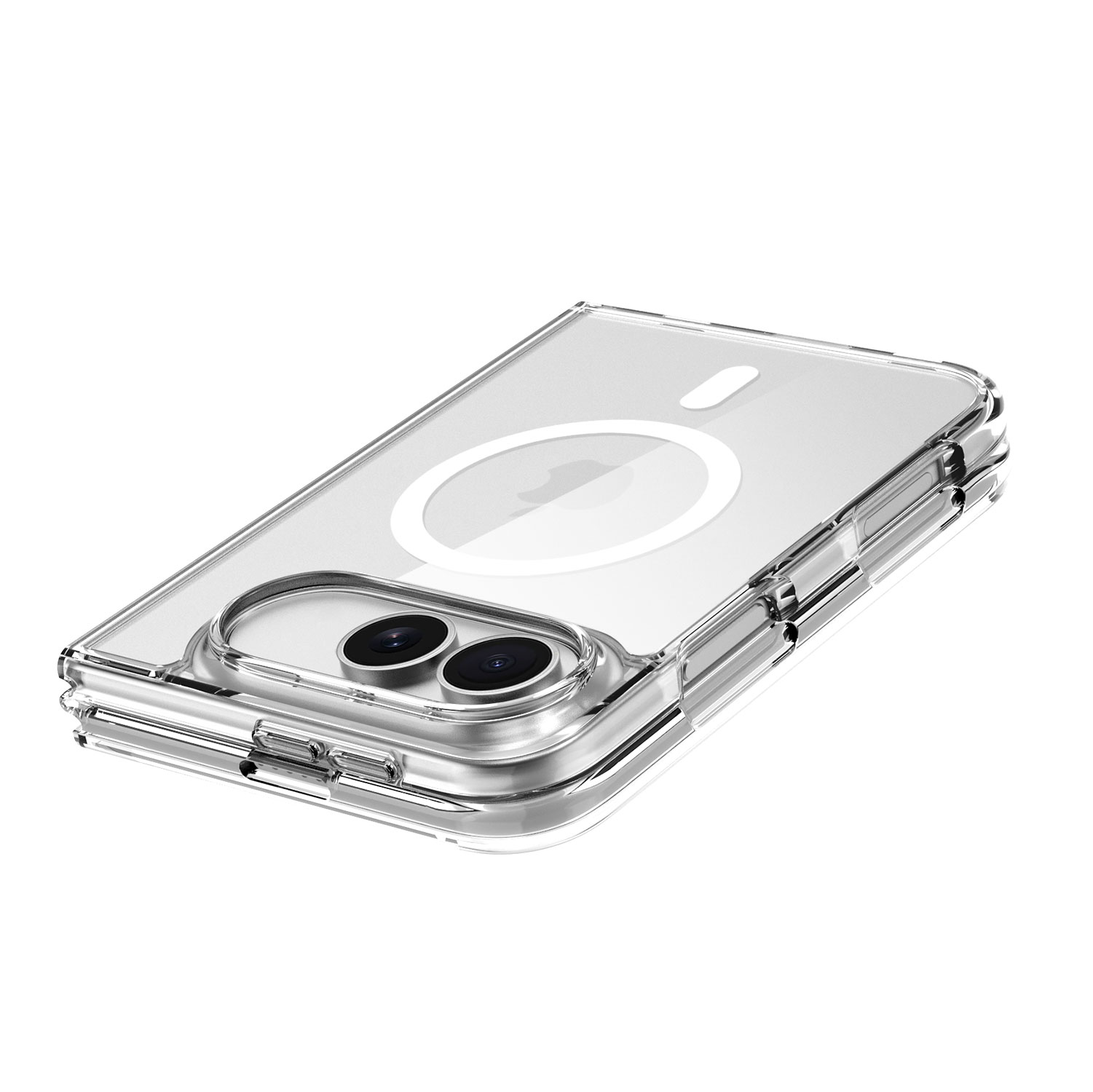 iPhone 18 Duo Fold Magnetic Cover with Scratch-Resistant Clear Back – TPU Frame + PC Panel, Supports MagSafe & Wireless Charging 4