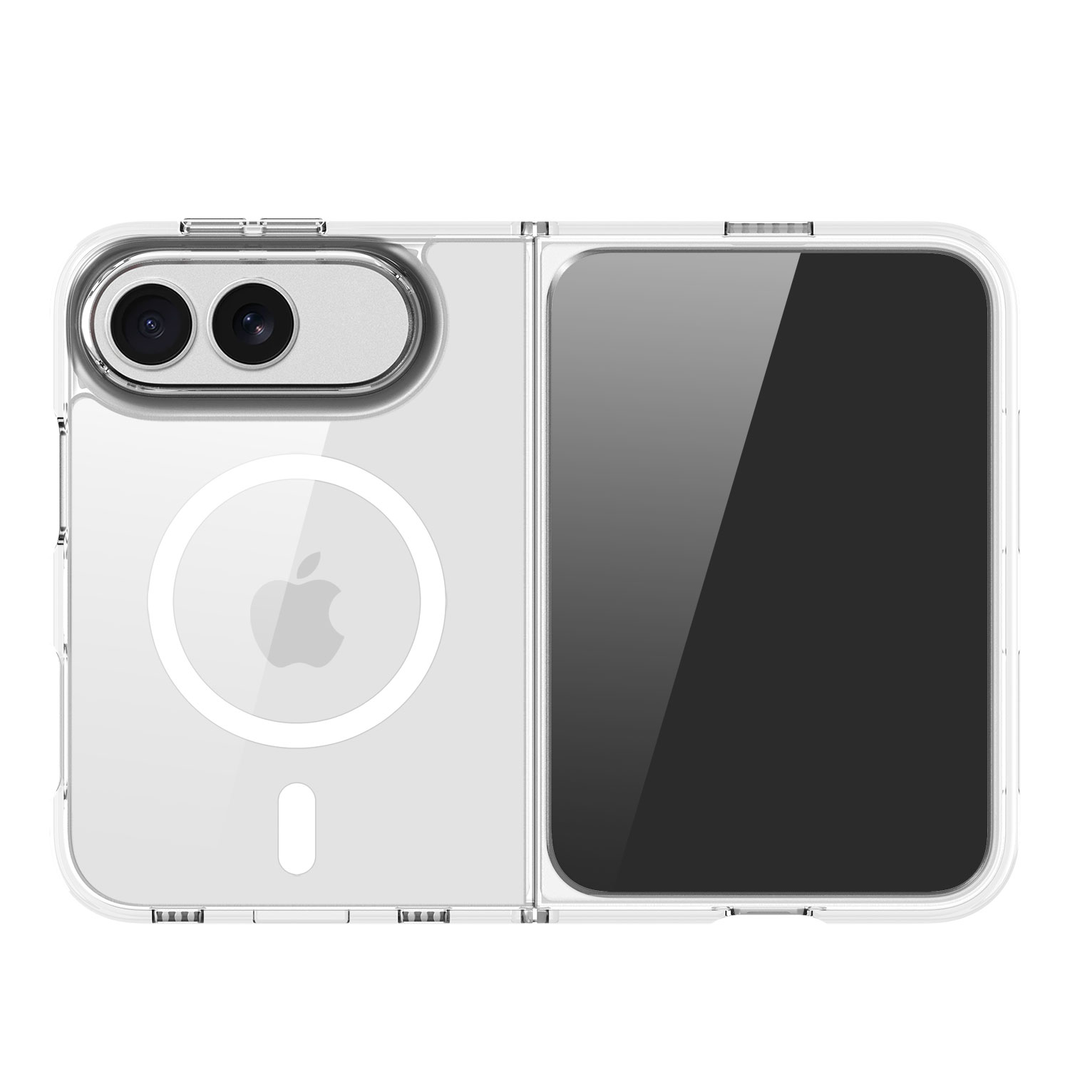iPhone 18 Duo Fold Magnetic Cover with Scratch-Resistant Clear Back – TPU Frame + PC Panel, Supports MagSafe & Wireless Charging 2