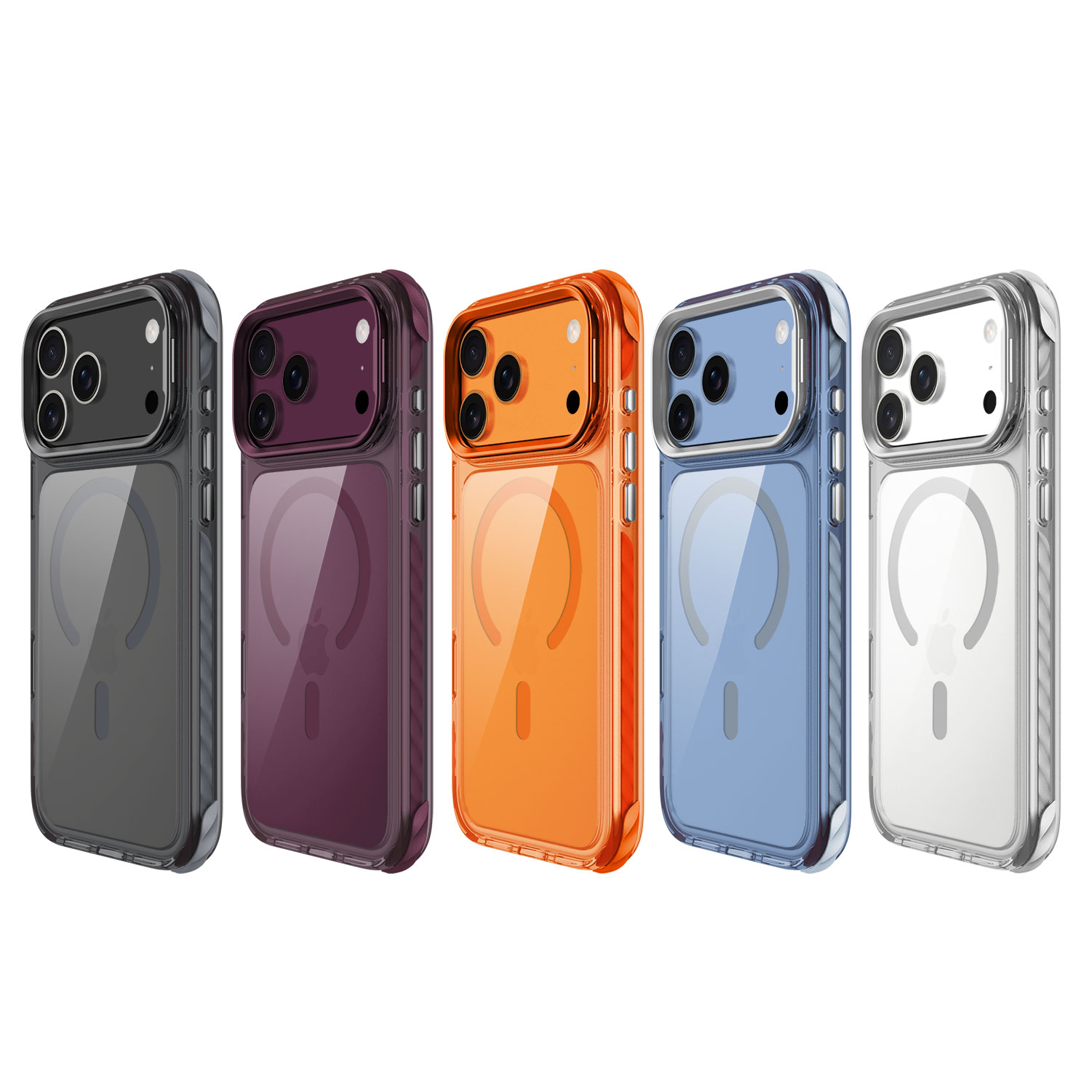 Metal Kickstand Case for iPhone 18 Pro Max – Clear Hard PC Back, Built-in Magnets, TPE Edge Bumper, Supports MagSafe 3