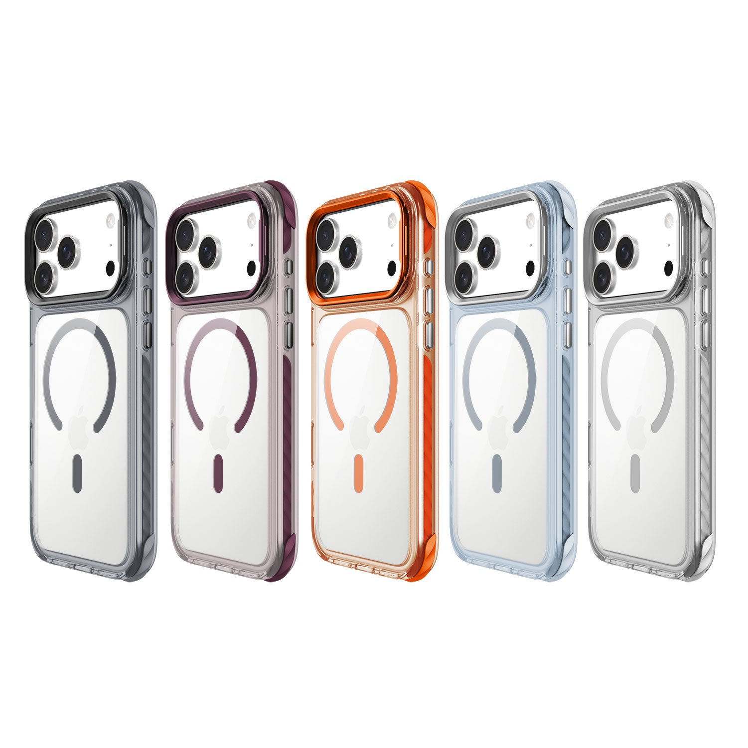 Coque magnétique pour iPhone 18 Pro Max – Support d'objectif en métal intégré, polycarbonate transparent anti-rayures, cadre en TPE absorbant les chocs 3