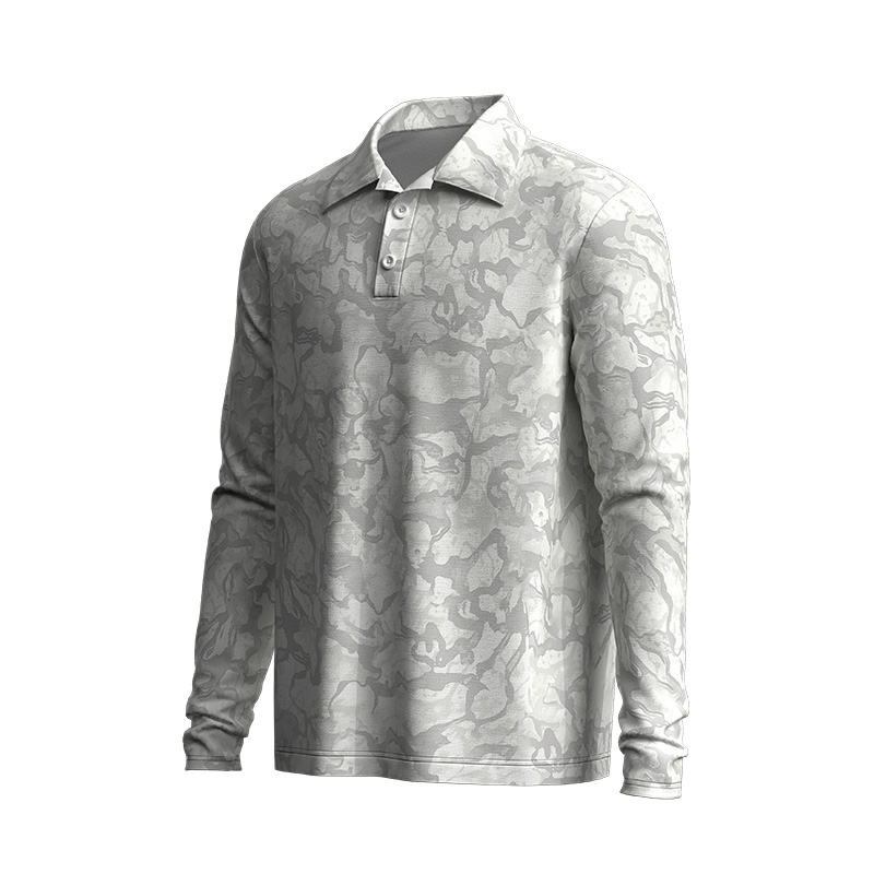 Camisa polo de manga comprida para pesca de alto desempenho com proteção solar UPF +50. 3