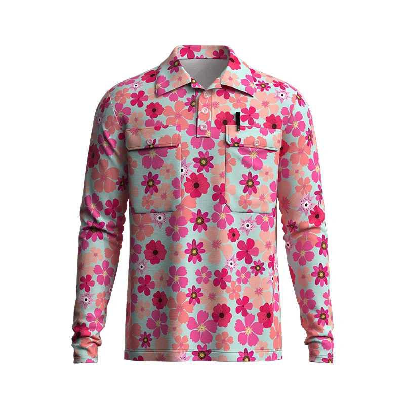 Polo Shirts for Men with Pocket Long Sleeve Lightweight Quick Dry Fishing Shirts 1