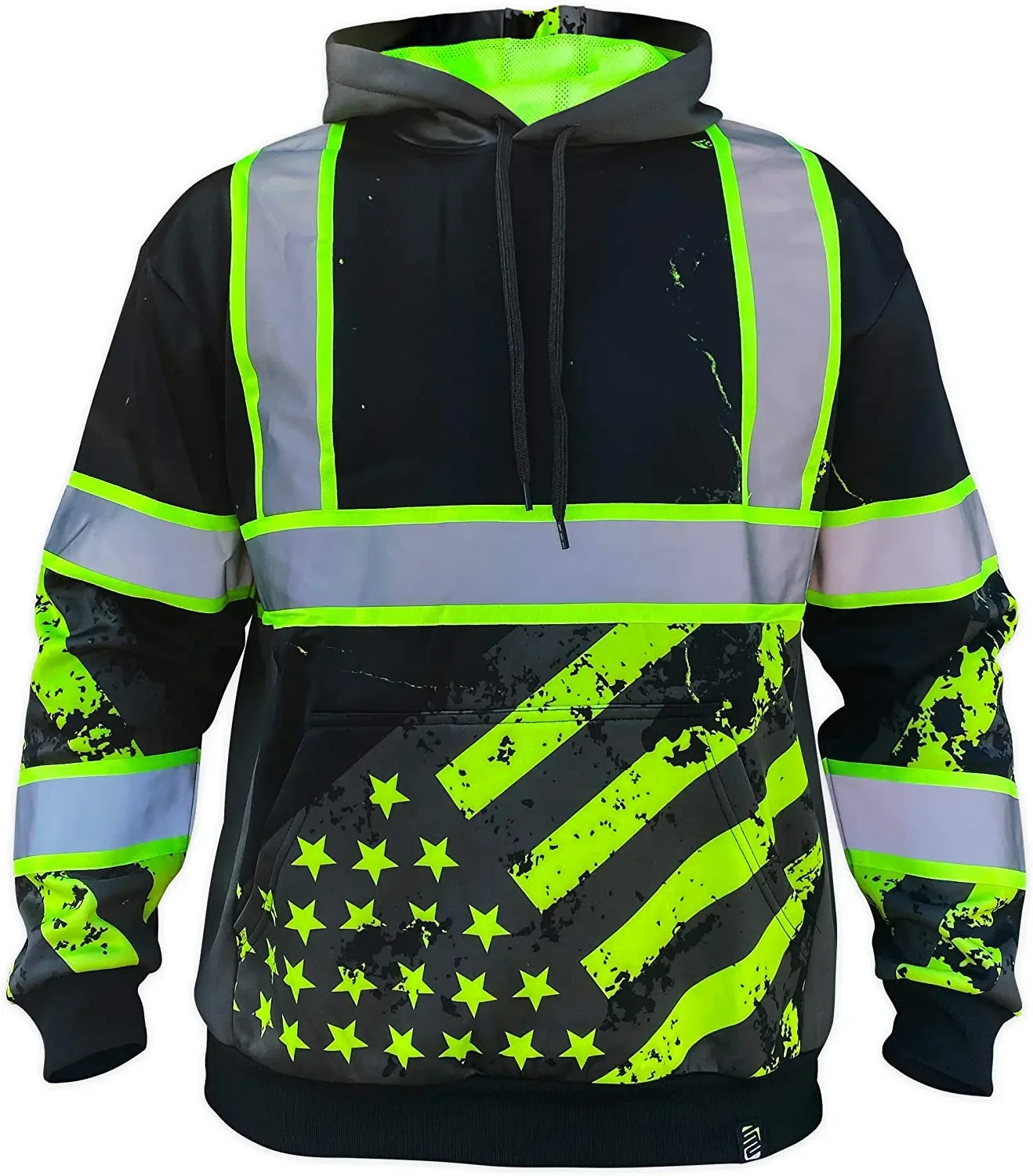 Custom Hi Vis Reflective Pullover Hoodie - Cool Streetwear Safety Sweatshirt with 360° Reflector by Dery 1