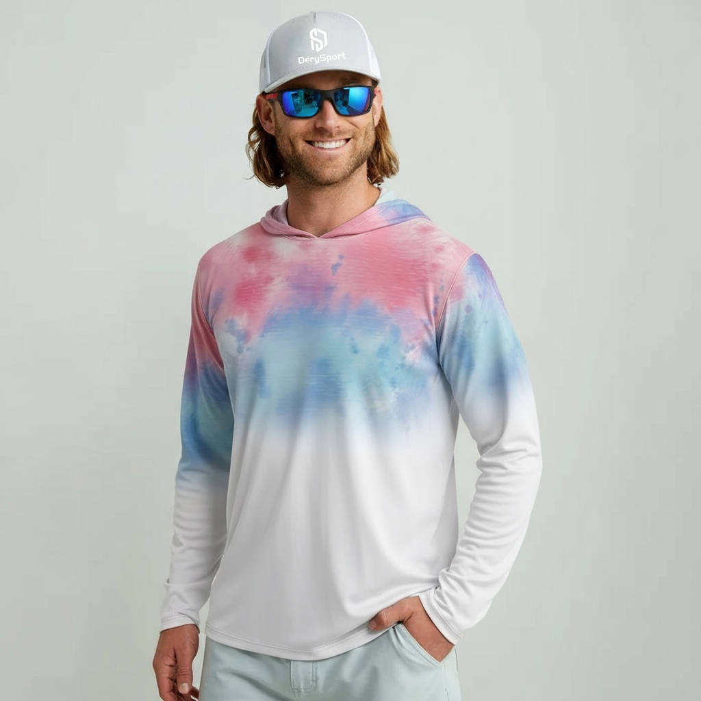 Camisa de proteção solar com capuz para atividades ao ar livre 6
