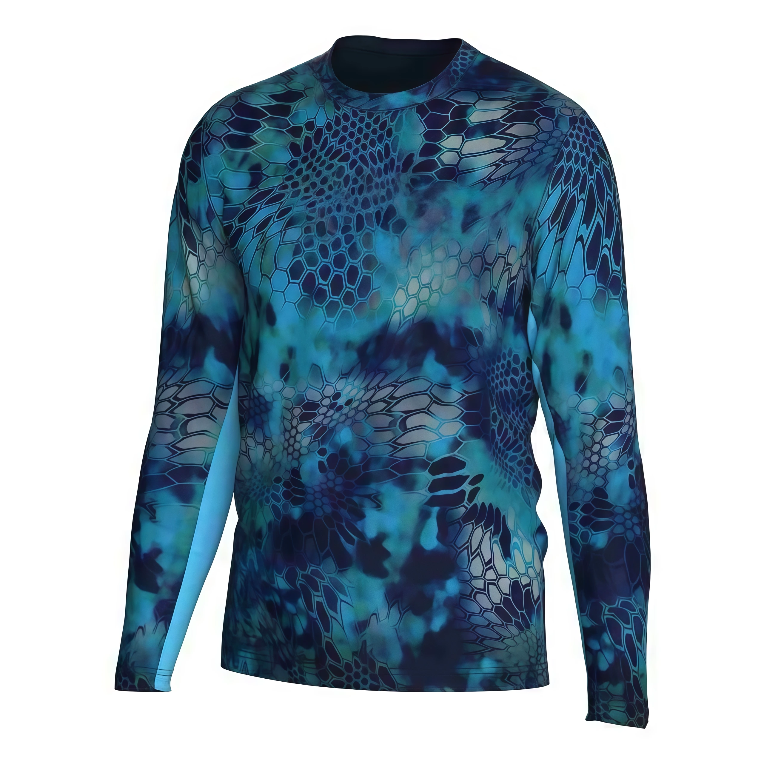 Camiseta de pesca de manga larga con estampado geométrico personalizado y protección solar UPF - Ropa de pesca con protección solar de Dery 1