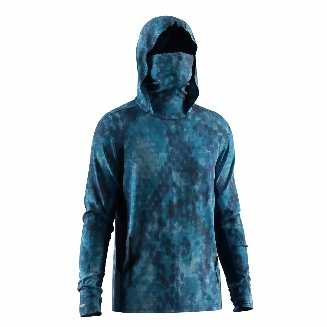 Ropa de pesca de alta calidad con protección solar estilo escamas de pez azul marino | Dery 1