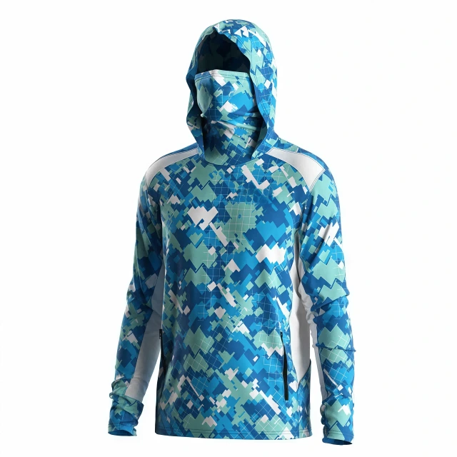 chemise de pêche bleue