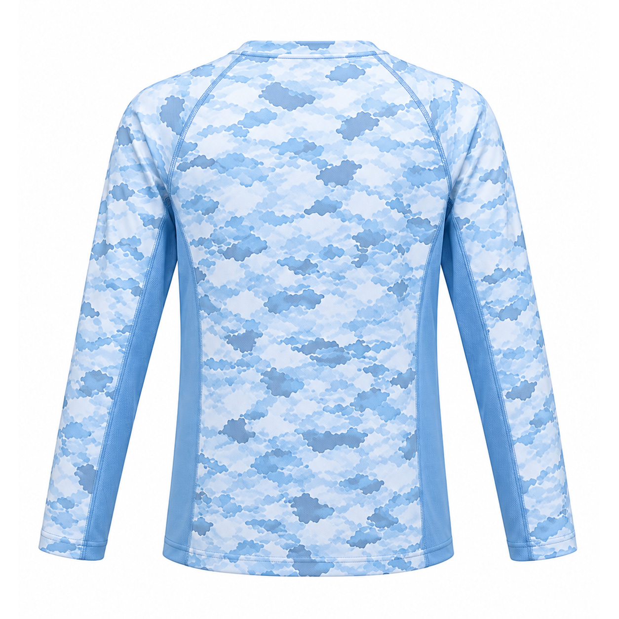 Boy wearing kids’ fishing shirt with all-over print