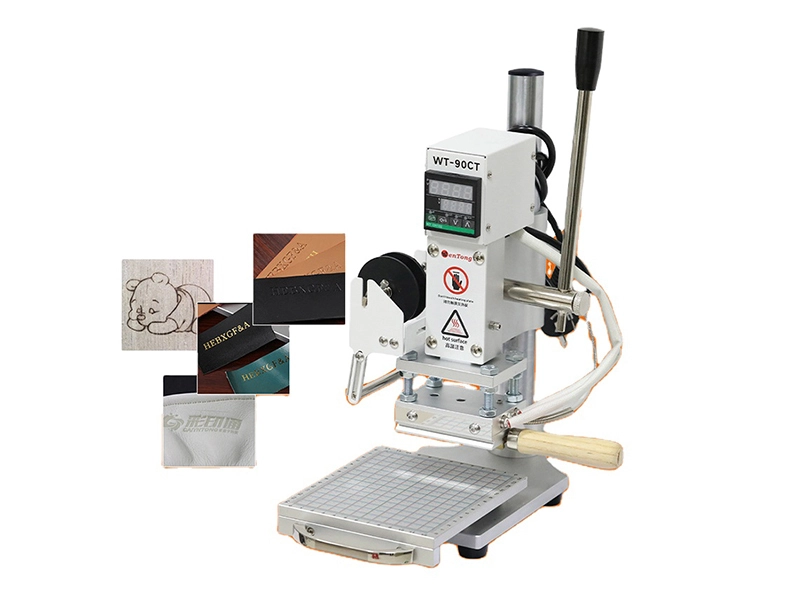 Maliit na Manual Digital Leather Embossing Heat Press Machine, Heat Stamping Machine Para sa Wood PVC Paper Custom na Logo Stamp 1