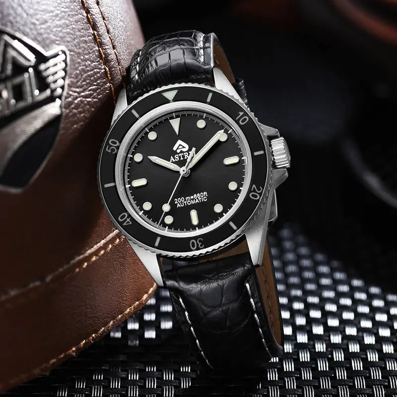 Black Stainless Steel Automatic Watch SEIRAL Brand XC6106G Men/women 7