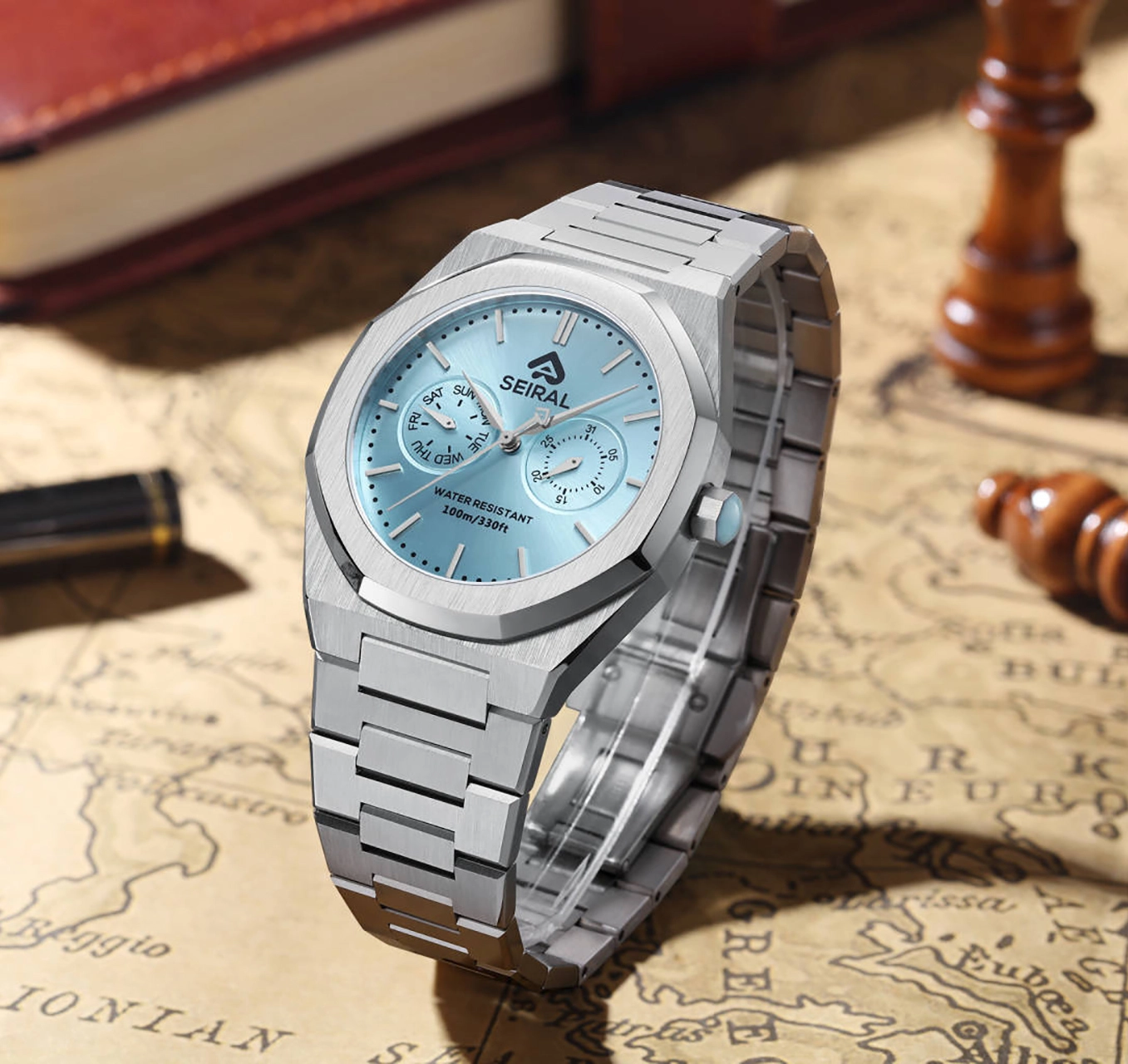 Wholesale Stainless Steel Black Quartz Watch SEIRAL Brand 2