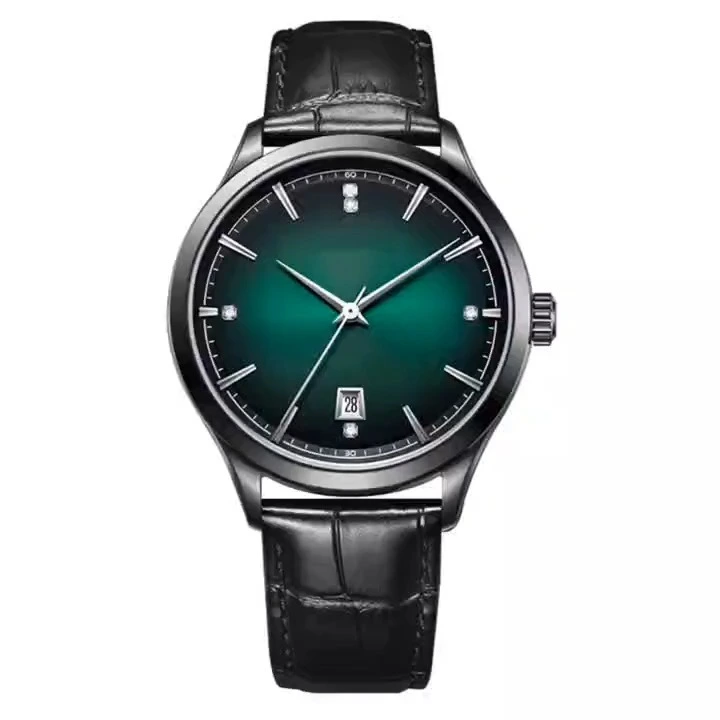 10 ATM high quality crocodile strap sapphire glass automatic mechanical 316L stainless steel men fashion men watch diamond simple green dial watches best price men automaic mechanical watch factoty 1