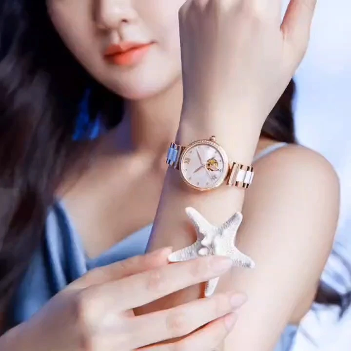 Lady stainless steel watch factory women diamond automaic mechanical stainless steel watch OEM lady watch factory swarovski diamond women quartz watch best price watch factory 1