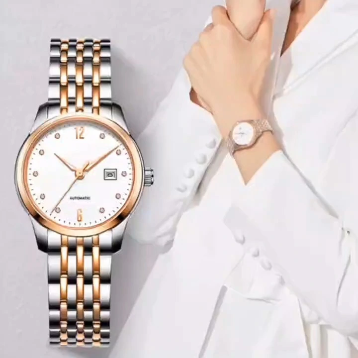 High quality lady automaic mechanical stainless steel watch women stainless steel watch oem watch factory simple women watch factory B2B watch factory swarovski diamond watch factory watch supplire 1