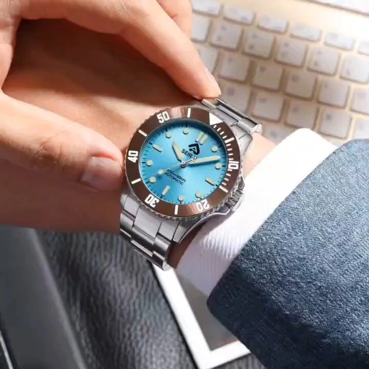 coffee stainless steel bezel 30atm swimming stainless steel men watches brushed watch  strap fashion ice blue for BGW9 blue strong luminous watch company high quality watch supplire  B2b Watches 1