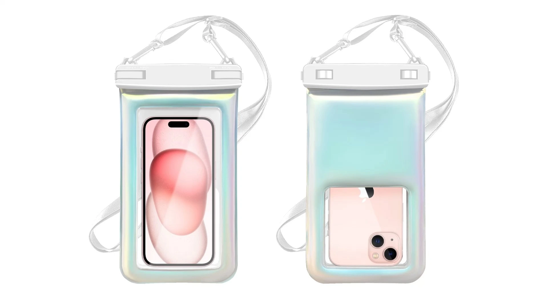 ʻO ke anuenue Frosted Waterproof Sponge Floating Phone Pouch Dirtproof Phone Case With Clear Front Panel for Traveling Hiking 1