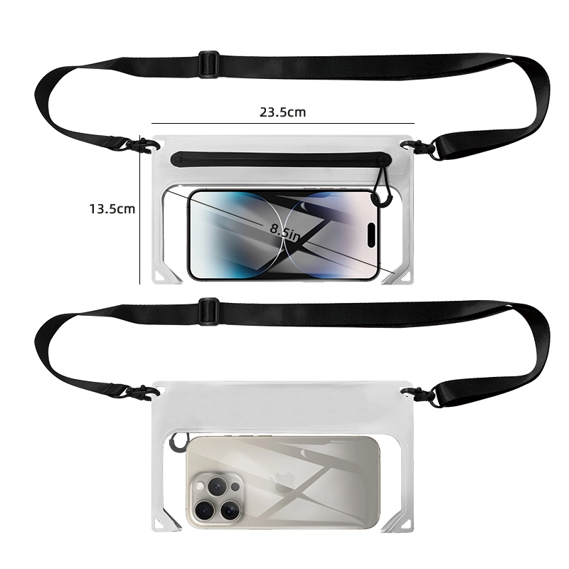 Huahana Hou Waist Mobile Phone ʻeke ʻeke kelepona hiki ke wehe ʻia me IPX8 Airtight Zipper 1