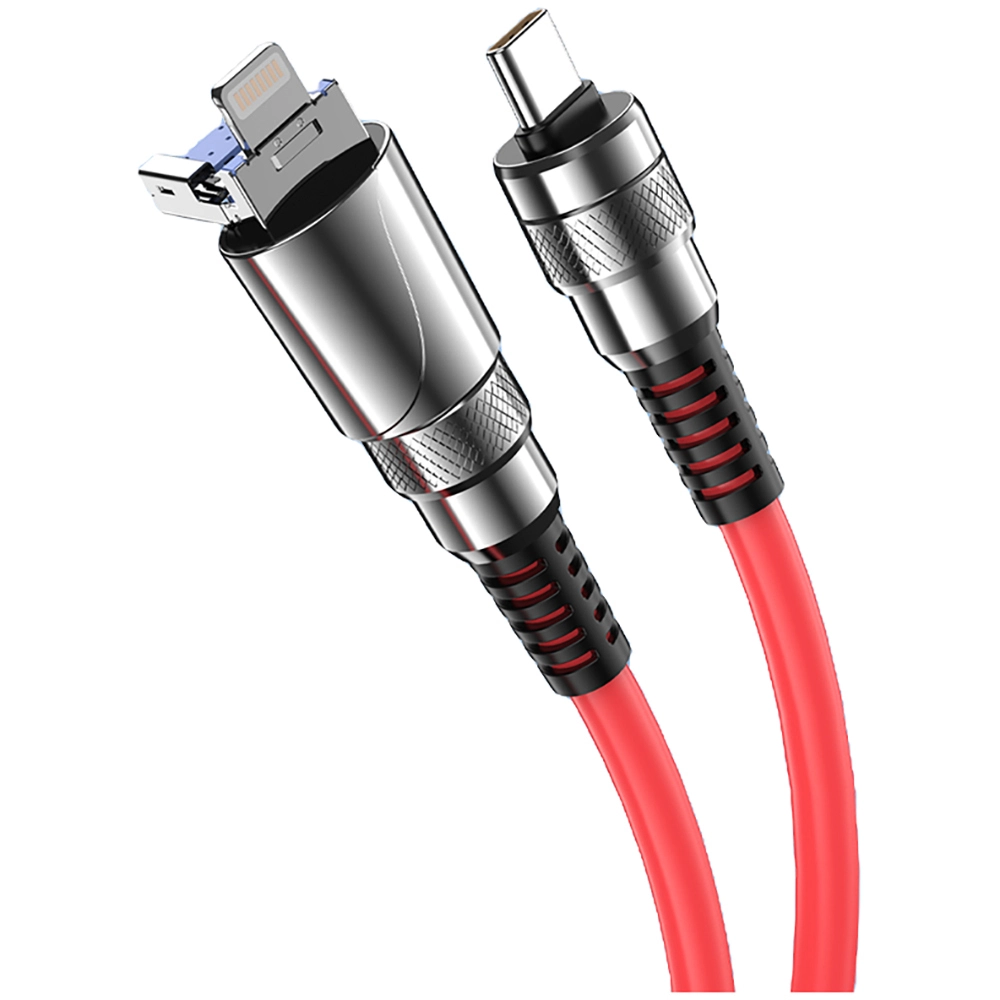 Tecsee 片頭デュアル使用耐久性のあるソフトシリコンハウジング高速充電ケーブル 1