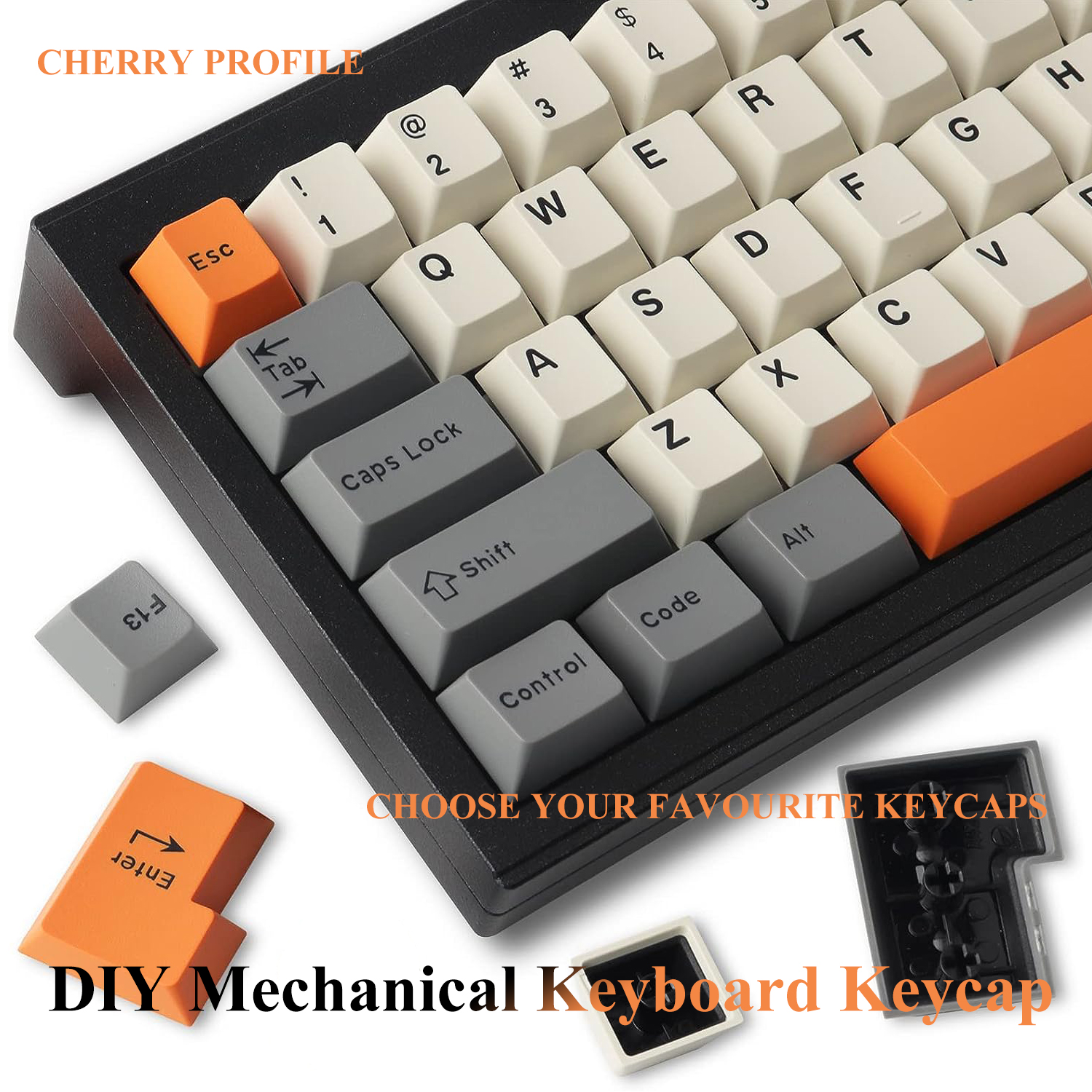 Tecsee ABS Keycaps Cherry Profile Dye Sub Mechanical Gaming Keyboard ...