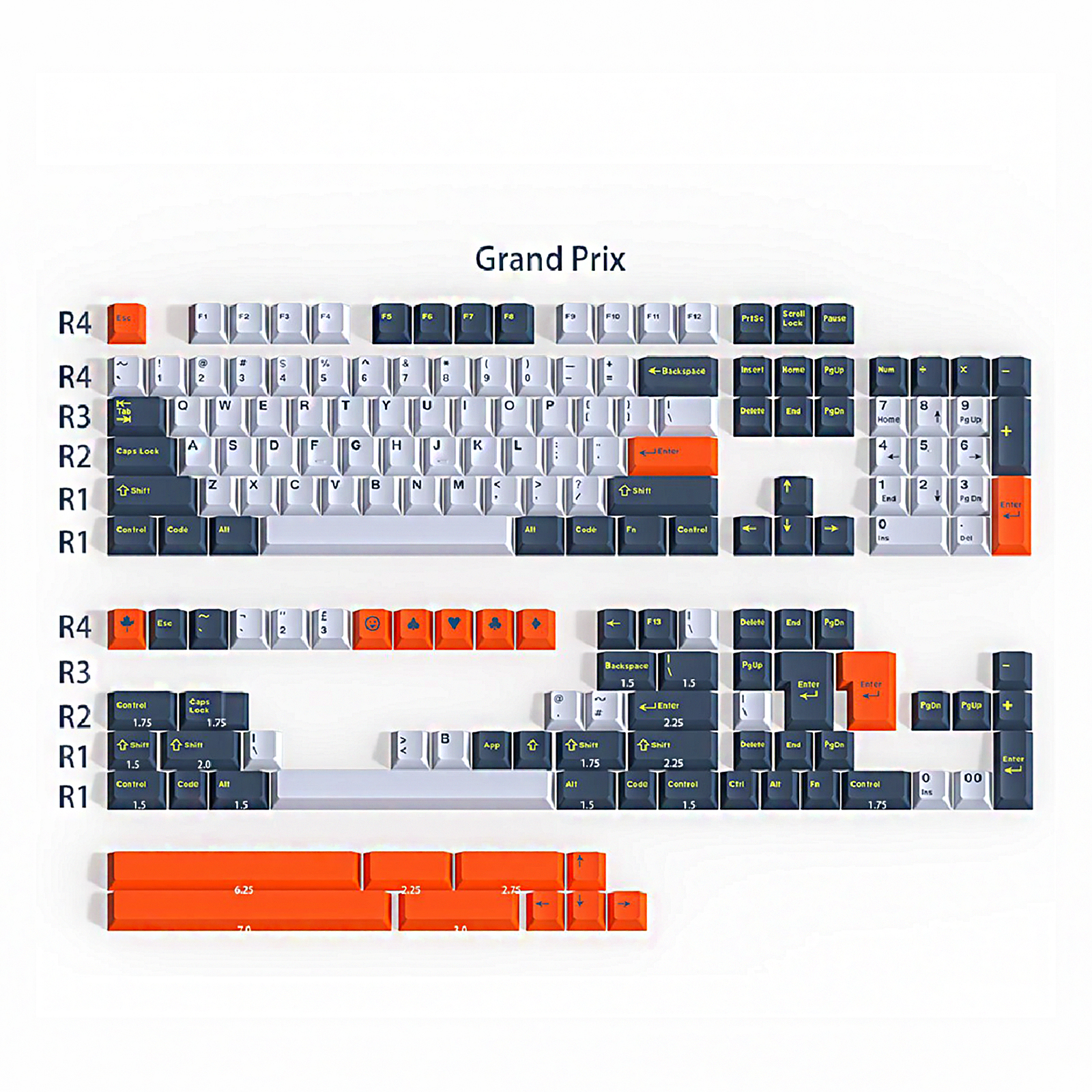 Tecsee ABS Keycaps Cherry Profile Dye Sub Mechanical Gaming Keyboard ...