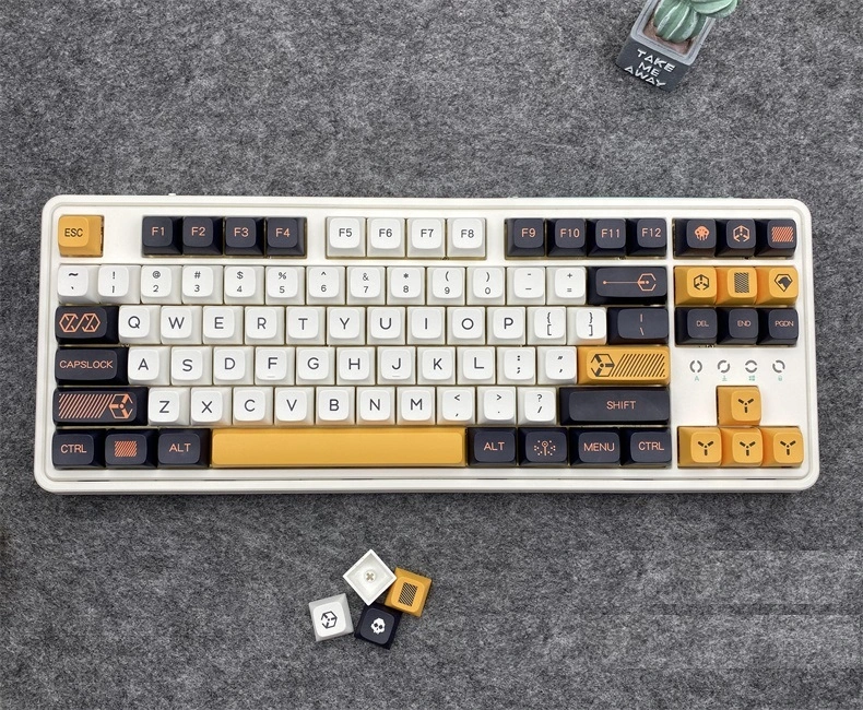 Tecsee Double Shot PBT Custom XDA Keycaps Set for PBT Dye Keycaps 100 % mekanisk tastatur 1