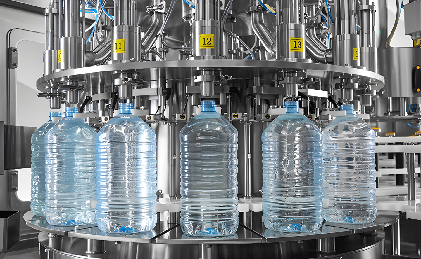 د اوبو لوی بوتل ډکول د PET لوی بوتل د 2.5L څخه تر 20L پورې ظرفیت سره ډکوي - TECH-LONG 1