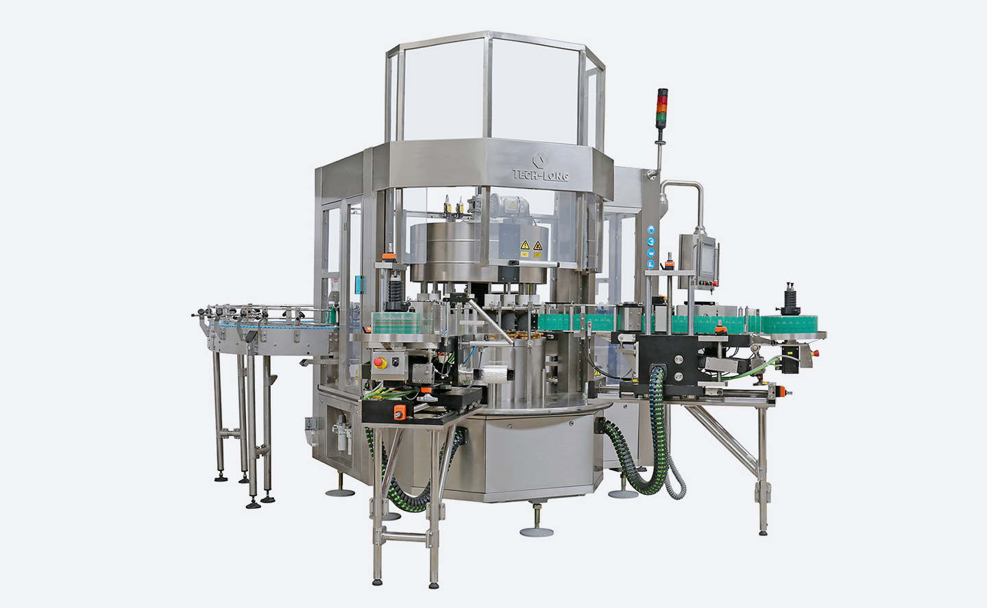 La máquina etiquetadora autoadhesiva es compatible con la conversión de etiquetado de botellas llenas y etiquetado de botellas vacías - TECH-LONG