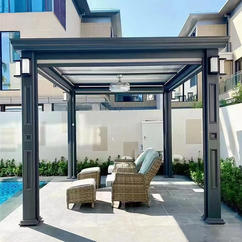 Wish Bioclimate Sun Shade Outdoor Patio Waterproof Pavilion Roof Motorized Garden Motorized Louvered Aluminum Pergola 1