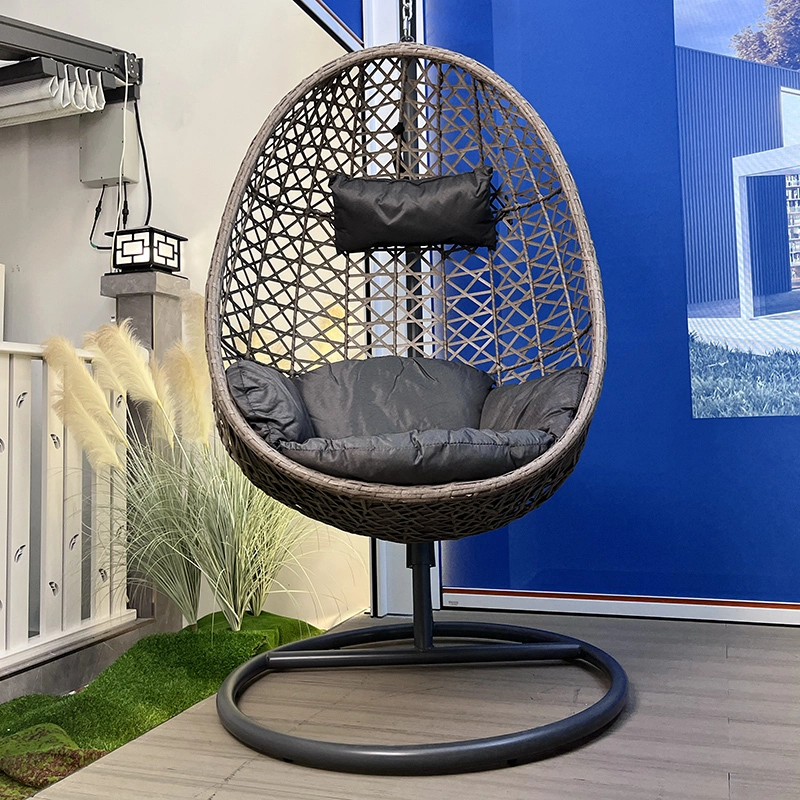 أرجوحة من الألومنيوم من Wish Garden للفناء الروطان أرجوحة للشرفة الخارجية مع حامل 1