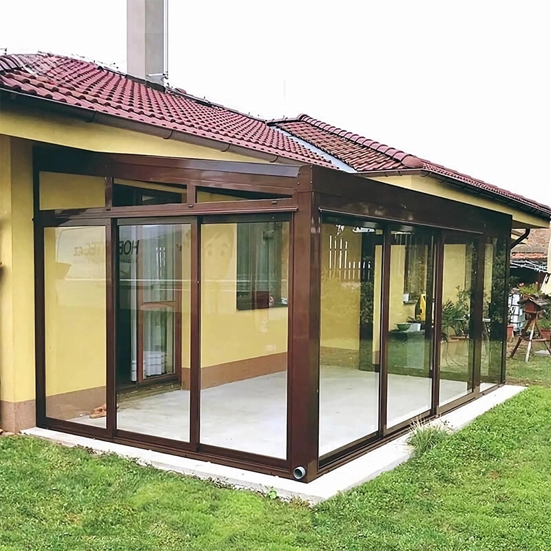 Installer facilement une serre de jardin préfabriquée en aluminium quatre saisons, toit personnalisé, véranda, verre isolant, maison en verre à vie 1