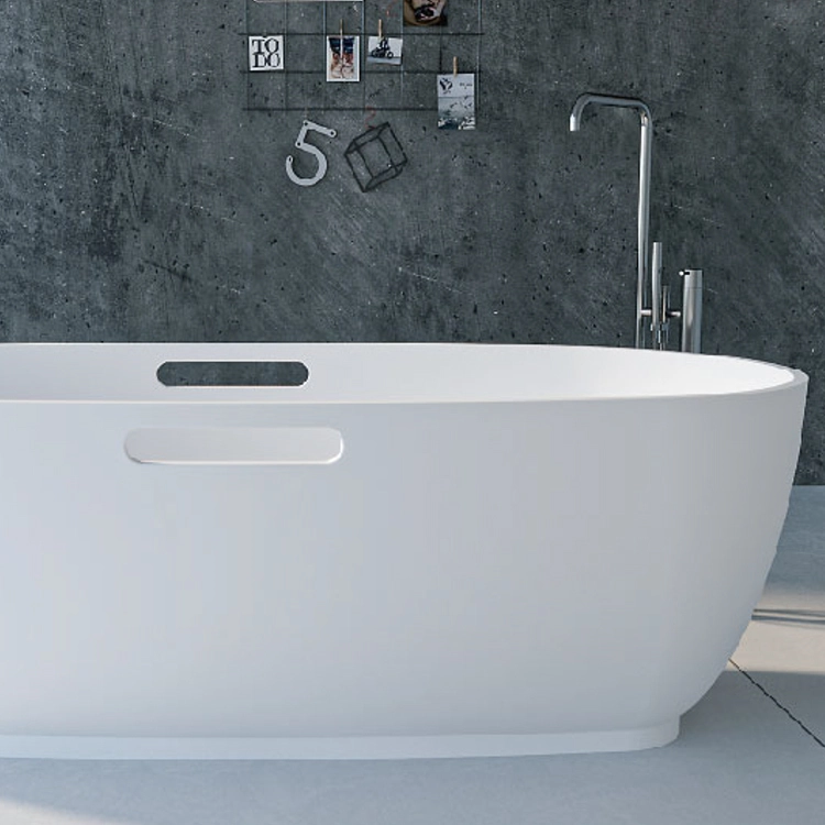 Naitron Acrgranit® Quartz Solid Surface White Bathtub 1