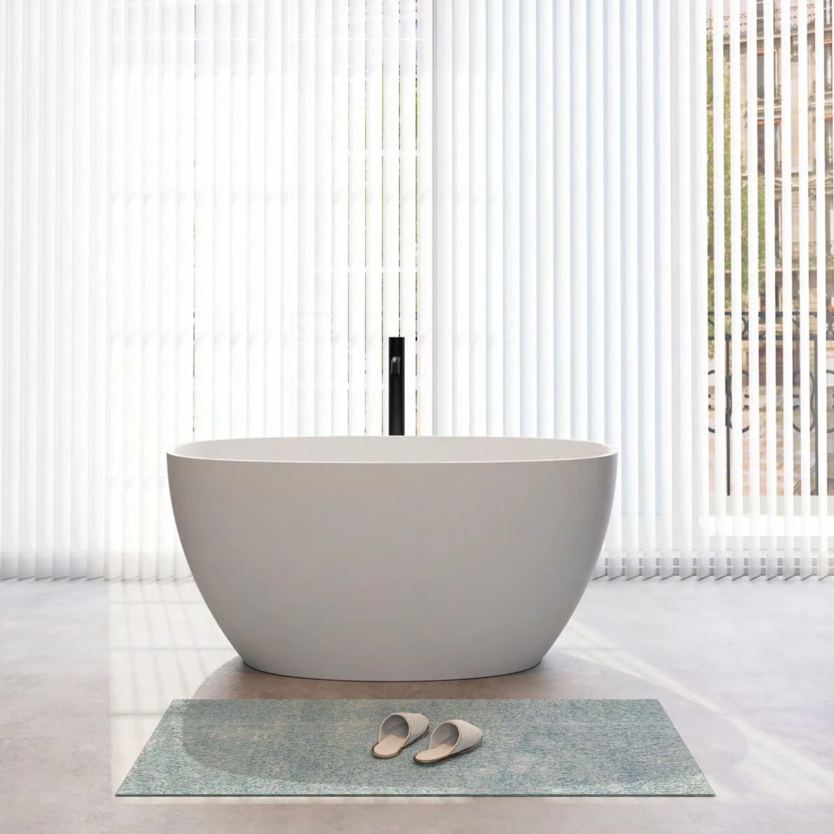 NAITRON Solid surface White bathtub MODEL：MIRO-108 1
