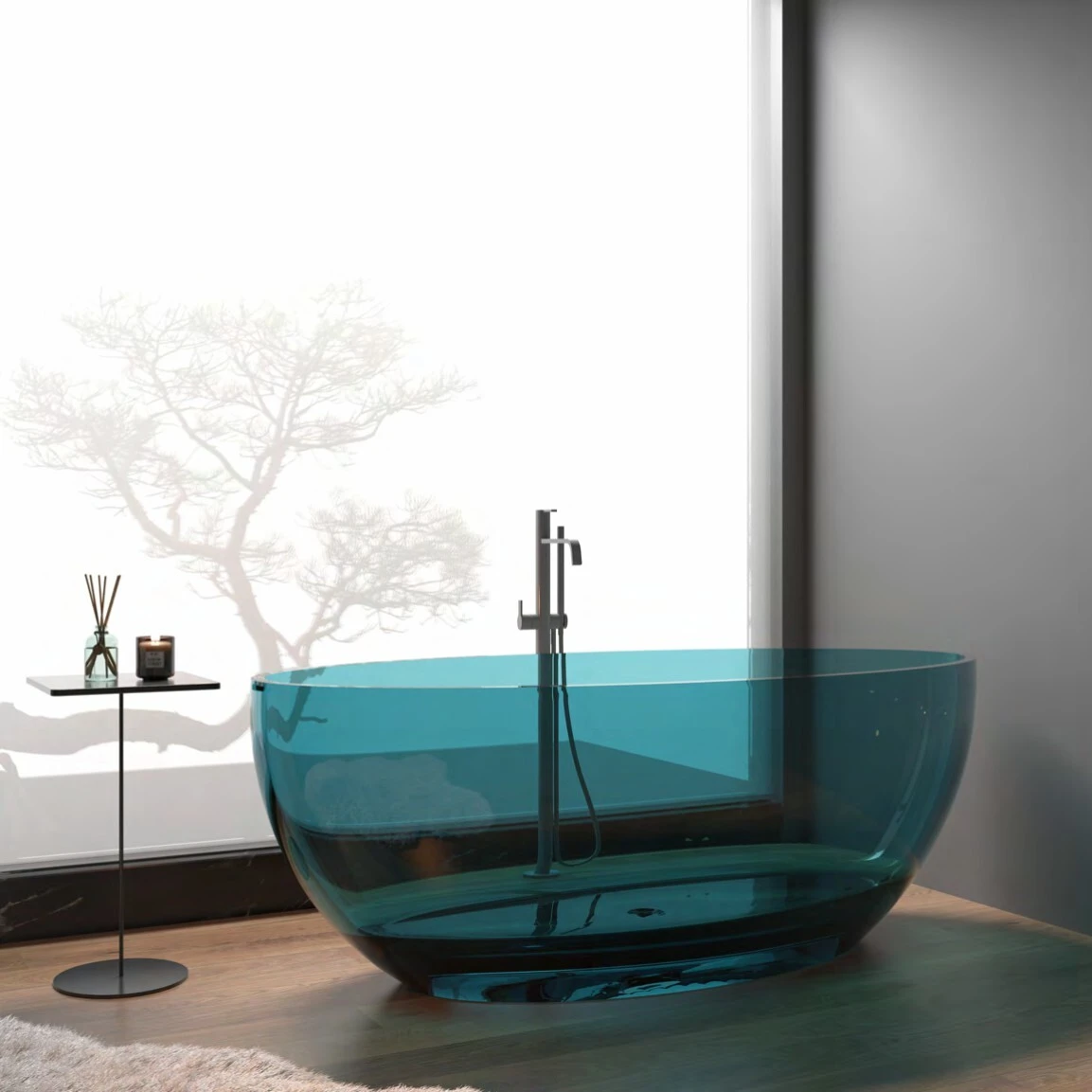 NAITRON Blue Transparent Bathtub MODEL：MIRO-109 1