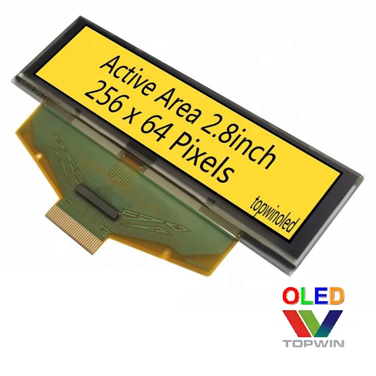 2.8inch oled display panel resolution 256x64 conncter type 30pin SSD1322 SPI 1