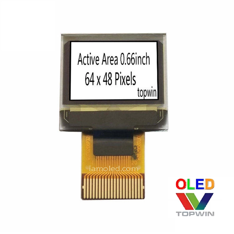 0.66inch oled display white/blue 20pin UG-6448HLBEG15 with DCDC inside connector type 1