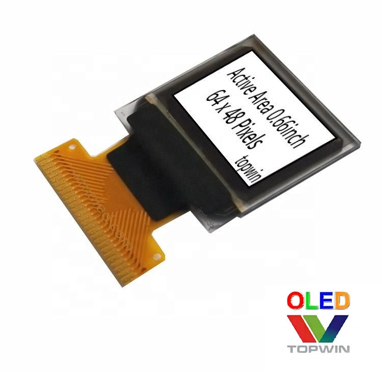 0.66inch 64x48oled display white/blue soldering 28pin SSD1315 I2C SPI 1