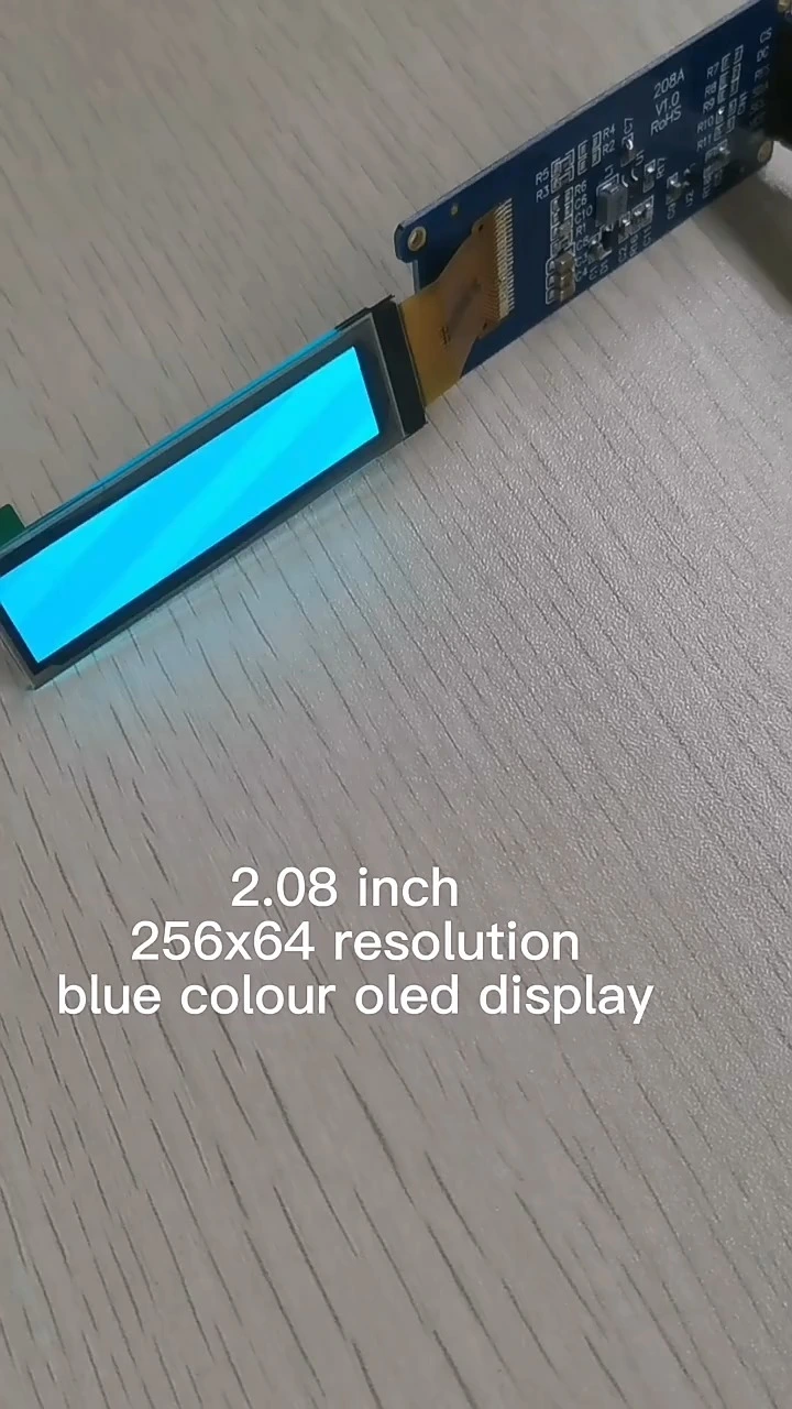 2.08-Inch OLED Display with 256x64 Resolution, SH1122 Driver IC, Multiple Interfaces 1