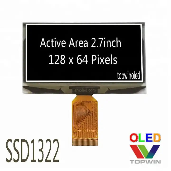 2.7-Inch OLED Display with 128x64 Resolution, SSD1322, Parallel/4-Wire ...