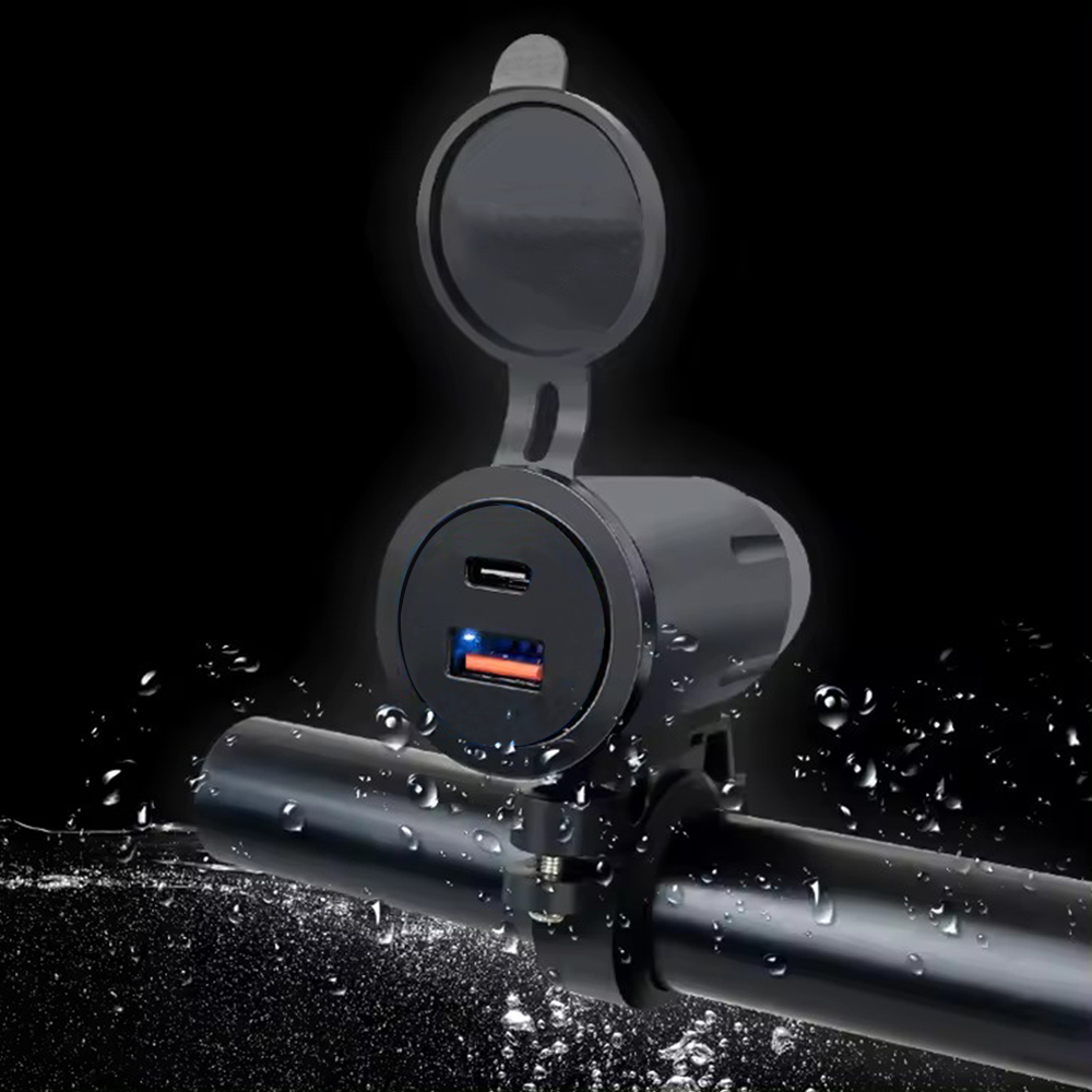 Motorcycle Usb socket Quick Charger PD 3.0 motorcycle handlebar charger For 12V 24V Motorcycle Boat Marine Truck 4