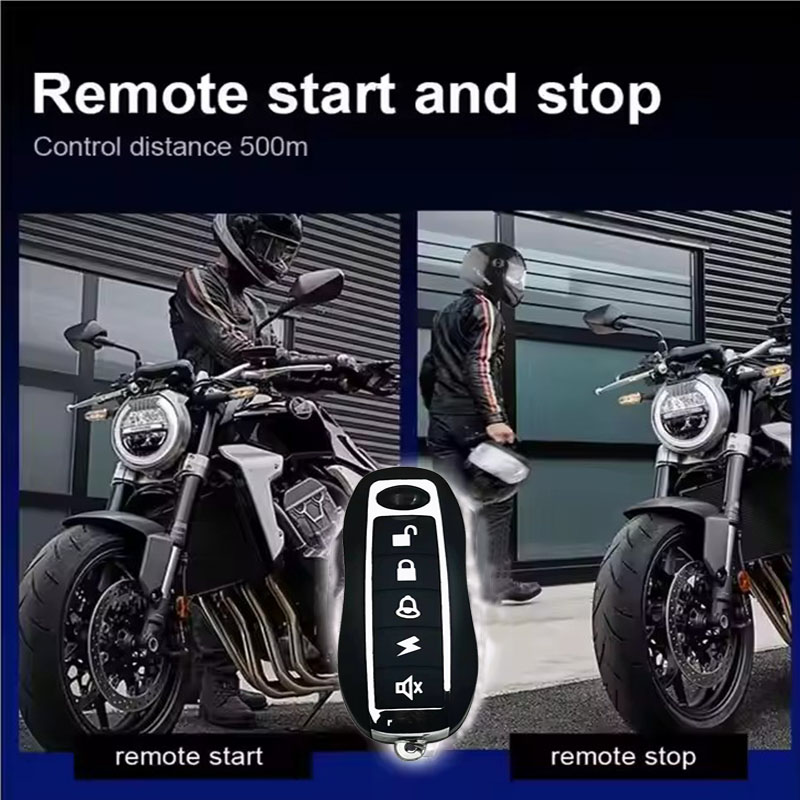Evrensel Elektrikli Motosiklet Alarm Sistemi Motosiklet Alarmı Uzaktan Çalıştırma Anahtarsız 4