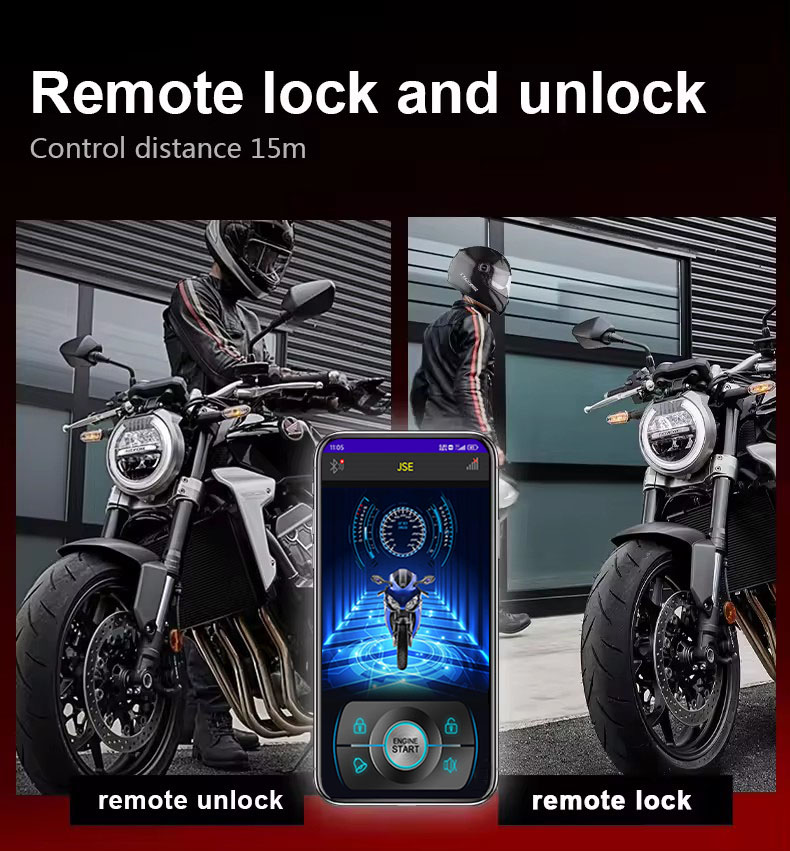 Evrensel Elektrikli Motosiklet Alarm Sistemi Motosiklet Alarmı Uzaktan Çalıştırma Anahtarsız 3