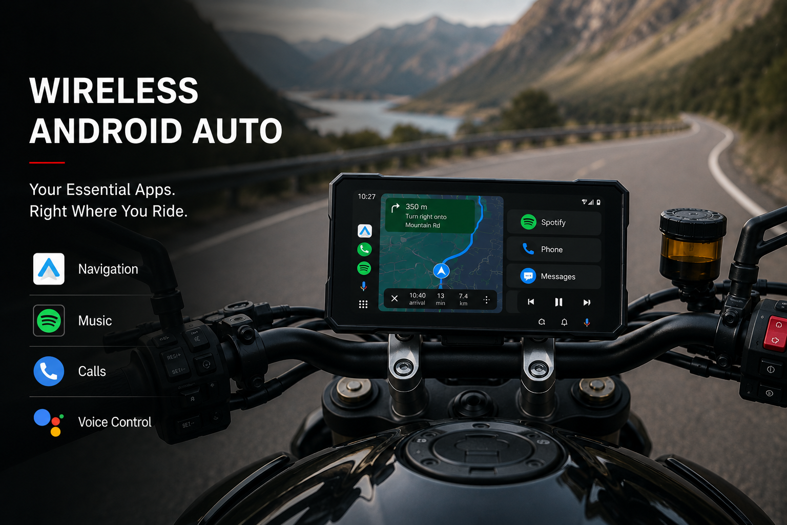 MOTORCYCLE 8 INCH PND CARPLAY ANDROID AUTO TPMS for MOTORCYCLE 5