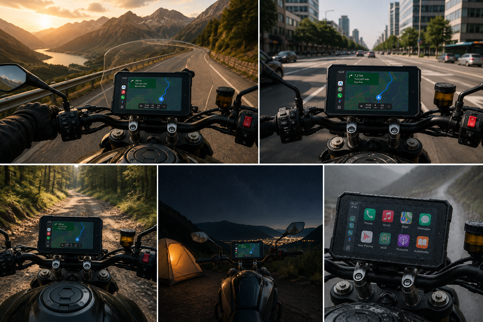 MOTORCYCLE 8 INCH PND CARPLAY ANDROID AUTO TPMS for MOTORCYCLE 6
