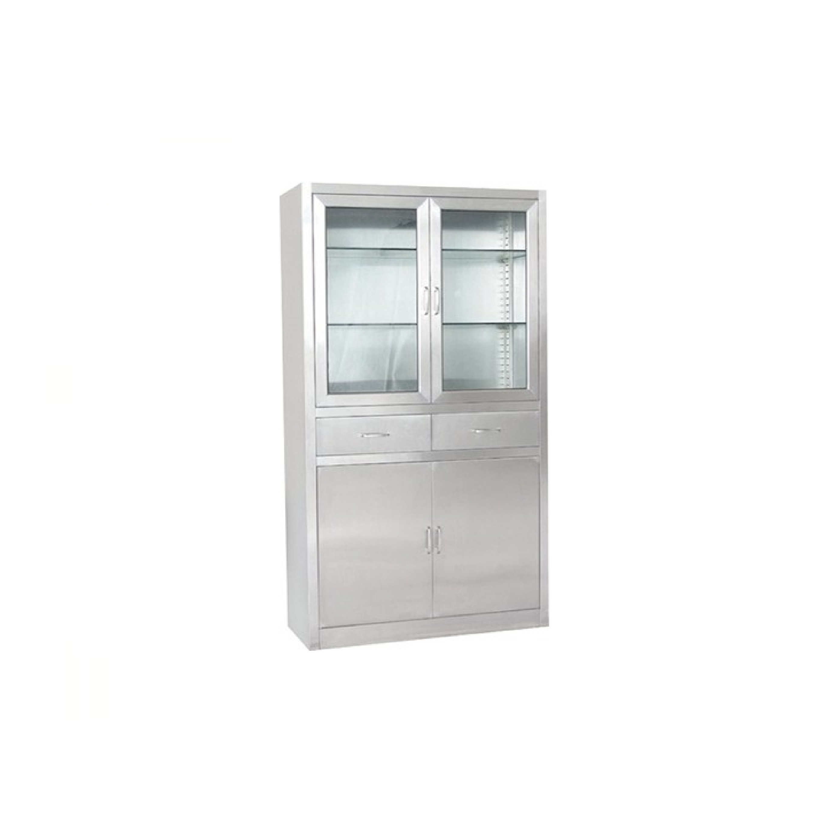 LS006 Kabinet Instrumen Stainless Steel Perabot Rumah Sakit Dengan Kaca 1